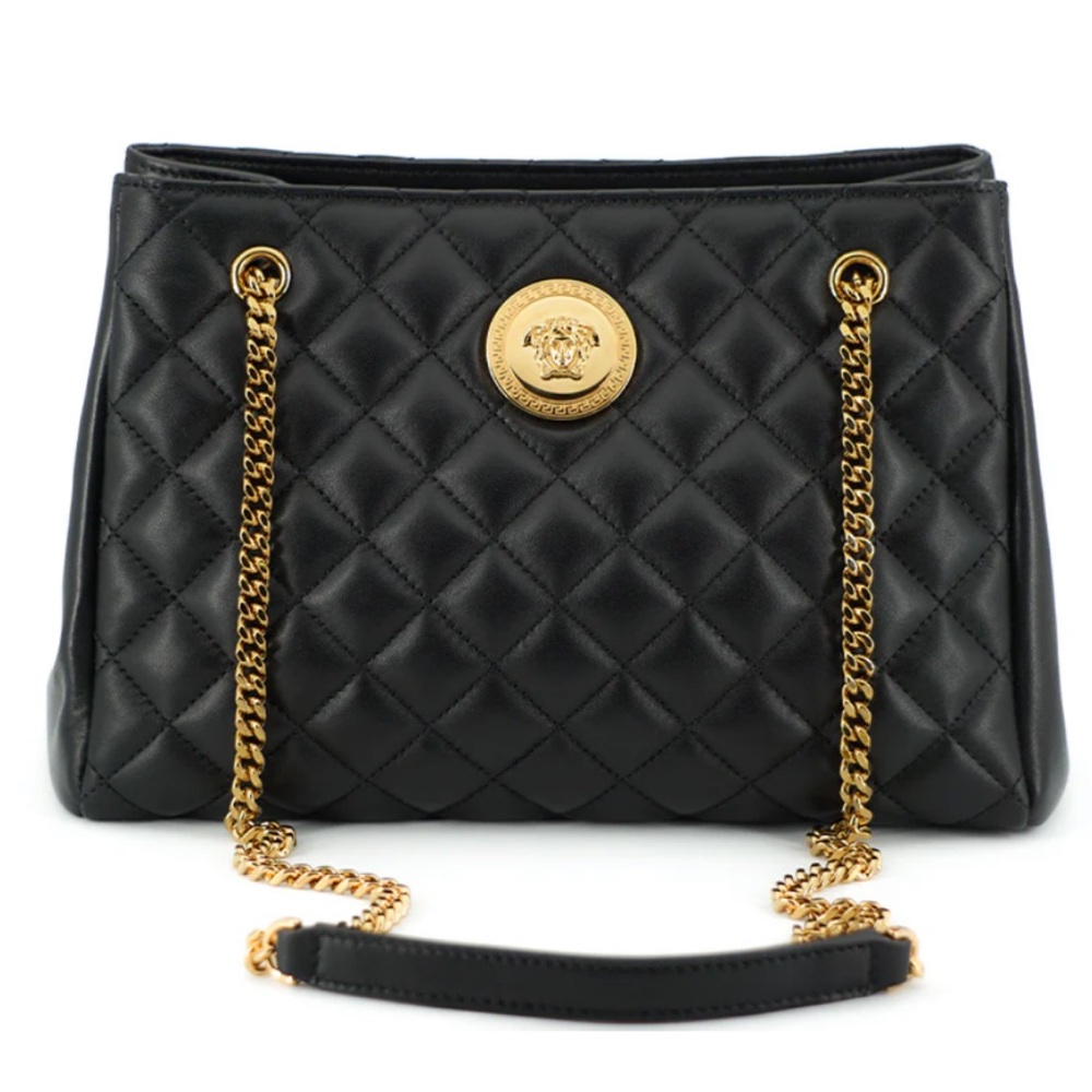 COPY - VERSACE BLACK QUILTED NAPPA LEATHER MEDUSA WOMEN'S HANDBAG